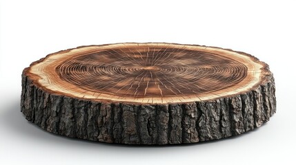 Rustic Wooden Tree Slice: A Natural Wood Slab for Display or Decoration