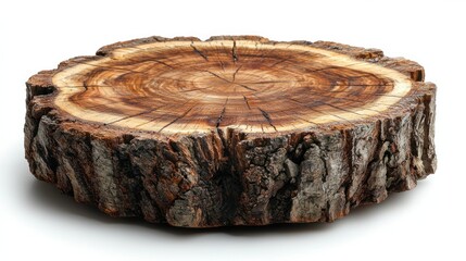 Rustic Wooden Tree Slice: A Natural Wooden Slab