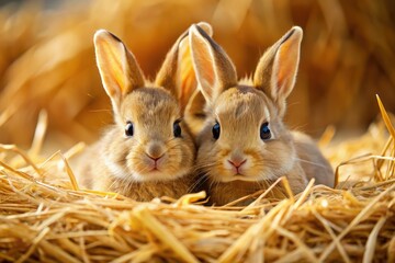 A documentary captures newborn rabbits, hairless and nestled in straw, their fluffy forms consuming nourishment.