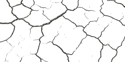 Vector Textures of Cracked Ground, Wall, and Floor Surfaces from Earthquake Damage in Black, White, and Grey, Capturing Realistic Fractures and Surface Breaks for Use in Design Projects.

