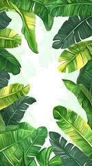 Tropical Banana Leaf Pattern Background