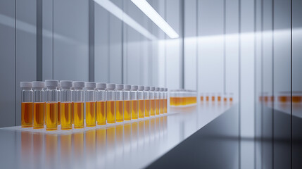 Vaccine Test Tubes in a Sterile Laboratory