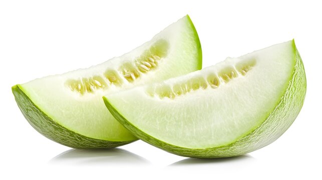 Sliced Pointed Gourd Sliced Winter melon isolated on a white background