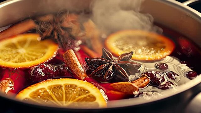 mulled wine close-up. Selective focus