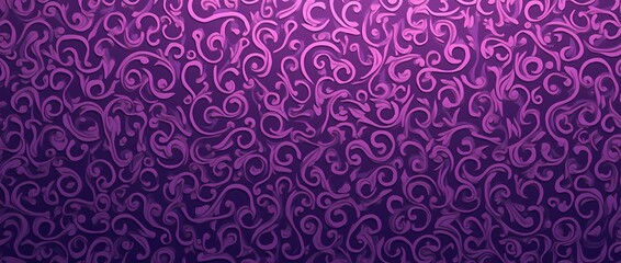 Seamless purple decorative pattern of swirled shapes