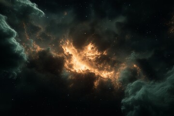 Fototapeta premium A fractal starburst exploding into vibrant fractal shards across the cosmos