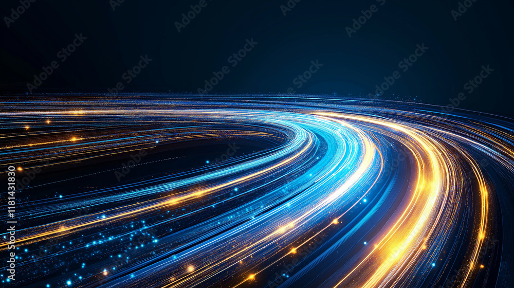 Poster the speed of innovation: abstract light trails, a dynamic representation of rapid technological adva