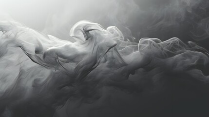 Swirling white smoke patterns on a dark background, capturing artistic movement and elegance