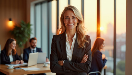 Confident Business Woman in Modern Office
