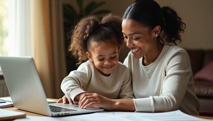 Obraz premium Mother and Daughter Enjoying Quality Time Together