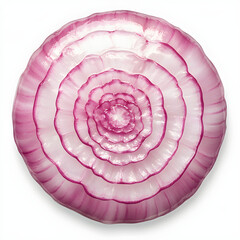 Fototapeta premium One onion isolated on a white background, top view, ultra-realistic photography. 