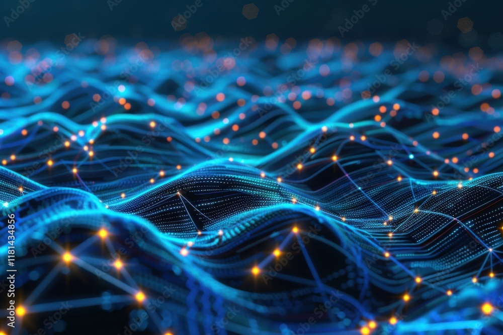Aufkleber abstract digital background with circuit board designs and glowing nodes