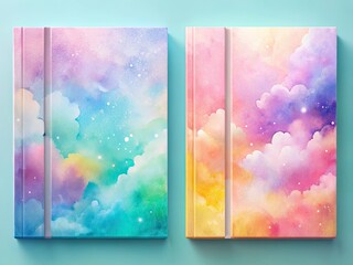High-resolution pastel watercolor backgrounds perfect for book, album, and notebook covers.
