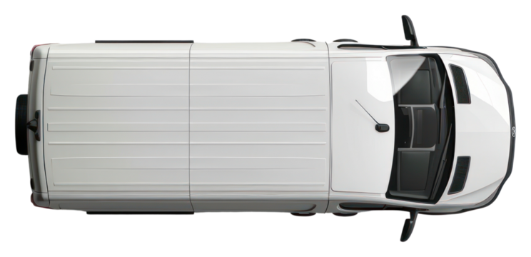 PNG Van top view vehicle white transportation.