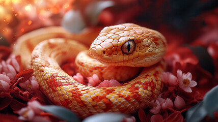 Fototapeta premium Chinese New Year. The snake is the symbol of the year 2025.