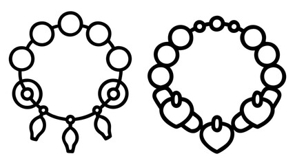 charm bracelets 02 icon, Accessories line art, Accessories vector - simple black line art icon of charm bracelets 02 perfect for logos, and Accessories-themed designs.