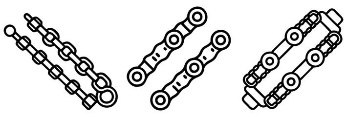 chain belts 03 icon, Accessories line art, Accessories vector - simple black line art icon of chain belts 03 perfect for logos, and Accessories-themed designs.