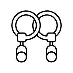 arm cuffs icon, Accessories line art, Accessories vector - simple black line art icon of arm cuffs perfect for logos, and Accessories-themed designs.
