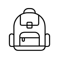 backpacks icon, Accessories line art, Accessories vector - simple black line art icon of backpacks perfect for logos, and Accessories-themed designs.