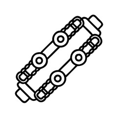 chain belts icon, Accessories line art, Accessories vector - simple black line art icon of chain belts perfect for logos, and Accessories-themed designs.