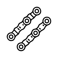 chain belts icon, Accessories line art, Accessories vector - simple black line art icon of chain belts perfect for logos, and Accessories-themed designs.
