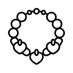 charm bracelets icon, Accessories line art, Accessories vector - simple black line art icon of charm bracelets perfect for logos, and Accessories-themed designs.