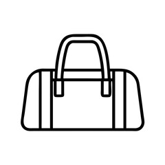 duffel bags icon, Accessories line art, Accessories vector - simple black line art icon of duffel bags perfect for logos, and Accessories-themed designs.
