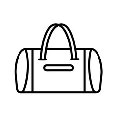 duffel bags icon, Accessories line art, Accessories vector - simple black line art icon of duffel bags perfect for logos, and Accessories-themed designs.
