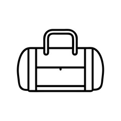 duffel bags icon, Accessories line art, Accessories vector - simple black line art icon of duffel bags perfect for logos, and Accessories-themed designs.