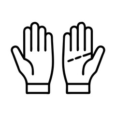 golf gloves icon, Accessories line art, Accessories vector - simple black line art icon of golf gloves perfect for logos, and Accessories-themed designs.