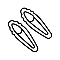 hair clips icon, Accessories line art, Accessories vector - simple black line art icon of hair clips perfect for logos, and Accessories-themed designs.