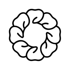 hair scrunchies icon, Accessories line art, Accessories vector - simple black line art icon of hair scrunchies perfect for logos, and Accessories-themed designs.