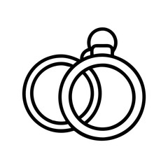 rings icon, Accessories line art, Accessories vector - simple black line art icon of rings perfect for logos, and Accessories-themed designs.