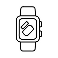smartwatch bands icon, Accessories line art, Accessories vector - simple black line art icon of smartwatch bands perfect for logos, and Accessories-themed designs.