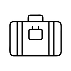 suitcase icon, Accessories line art, Accessories vector - simple black line art icon of suitcase perfect for logos, and Accessories-themed designs.