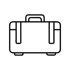 suitcase icon, Accessories line art, Accessories vector - simple black line art icon of suitcase perfect for logos, and Accessories-themed designs.
