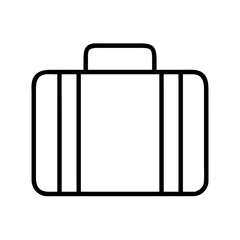 suitcase icon, Accessories line art, Accessories vector - simple black line art icon of suitcase perfect for logos, and Accessories-themed designs.