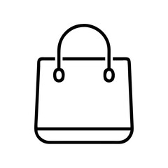 tote bags icon, Accessories line art, Accessories vector - simple black line art icon of tote bags perfect for logos, and Accessories-themed designs.