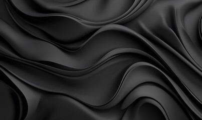 Fototapeta premium Black abstract background with black abstract waves