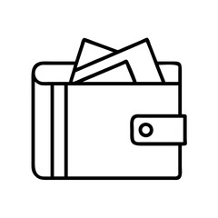 travel wallets icon, Accessories line art, Accessories vector - simple black line art icon of travel wallets perfect for logos, and Accessories-themed designs.