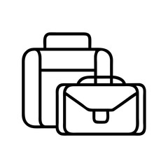 travel pouches icon, Accessories line art, Accessories vector - simple black line art icon of travel pouches perfect for logos, and Accessories-themed designs.