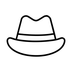 trilby icon, Accessories line art, Accessories vector - simple black line art icon of trilby perfect for logos, and Accessories-themed designs.
