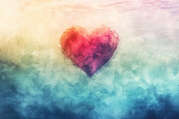 Watercolor Heart Abstract Artistic Design