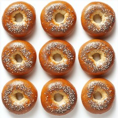 Delicious assorted doughnuts topped with colorful sprinkles for a festive treat or dessert.