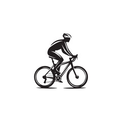 Fototapeta premium silhouette of a person riding a bicycle