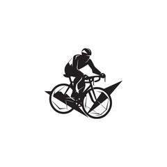 silhouette of a person riding a bicycle