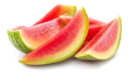 Sliced Rhubarb Sliced Winter melon isolated on a white background