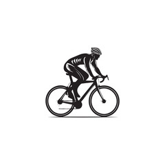 silhouette of a person riding a bicycle