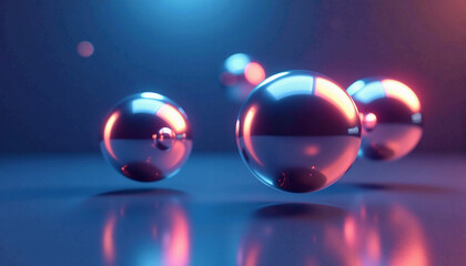 Abstract Neon Spheres Graphic Design