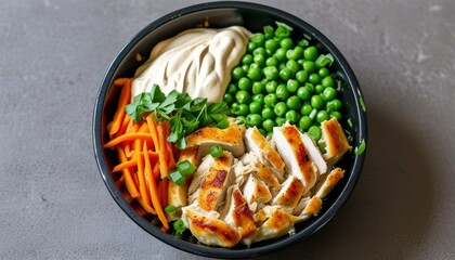 Delicious Chicken Pot Pie Bowl with Fresh Vegetables and Creamy Sauce
